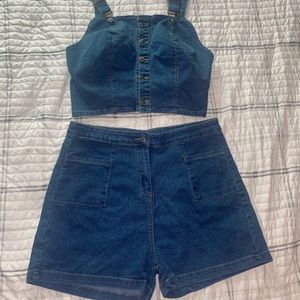 Ladies denim two piece set